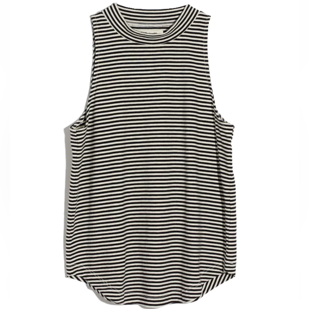 Madewell Mockneck Shirttail Tank Top in Stripe